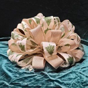 Christmas Tree‎ Bow Topper, Christmas Tree & Gold Ribbon 44 Loop Tree Topper Bow